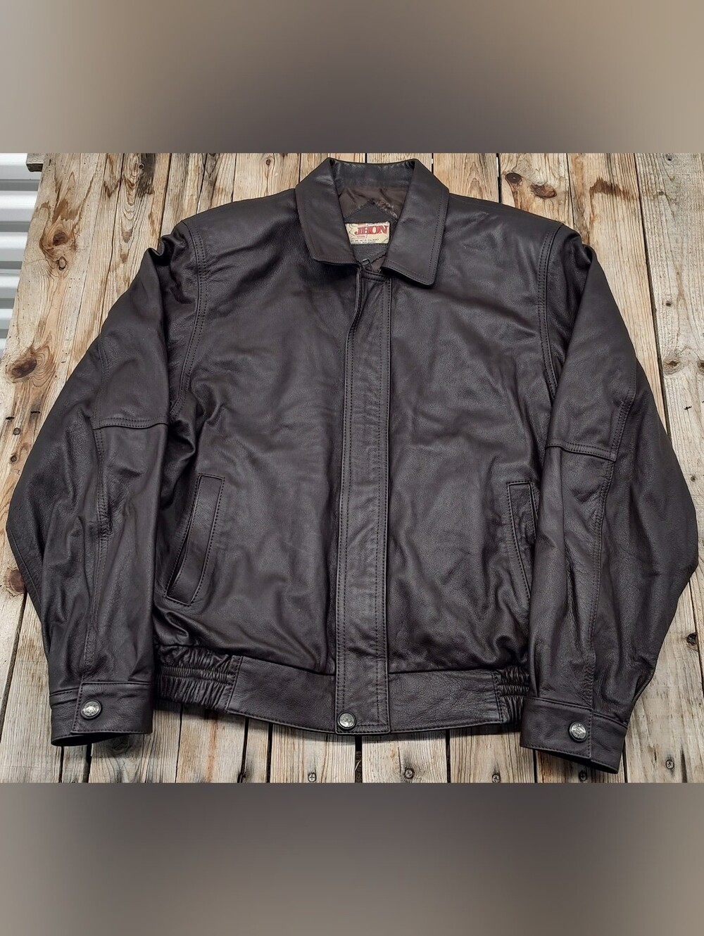 vintage 80's JHON Bolivia original Leather jacket men's Size Large
